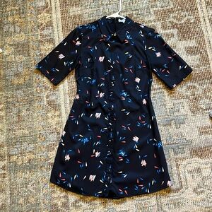 Opening ceremony navy short sleeve dress